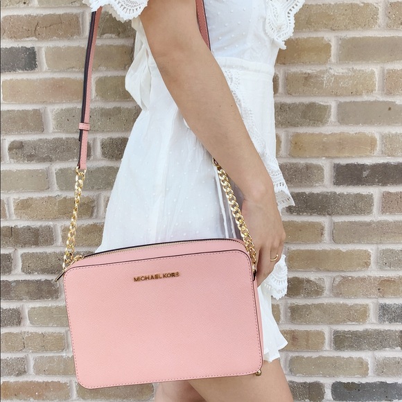 Michael kors Jet set large crossbody Pink Yellow - Picture 2 of 8